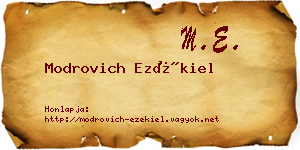 Modrovich Ezékiel névjegykártya